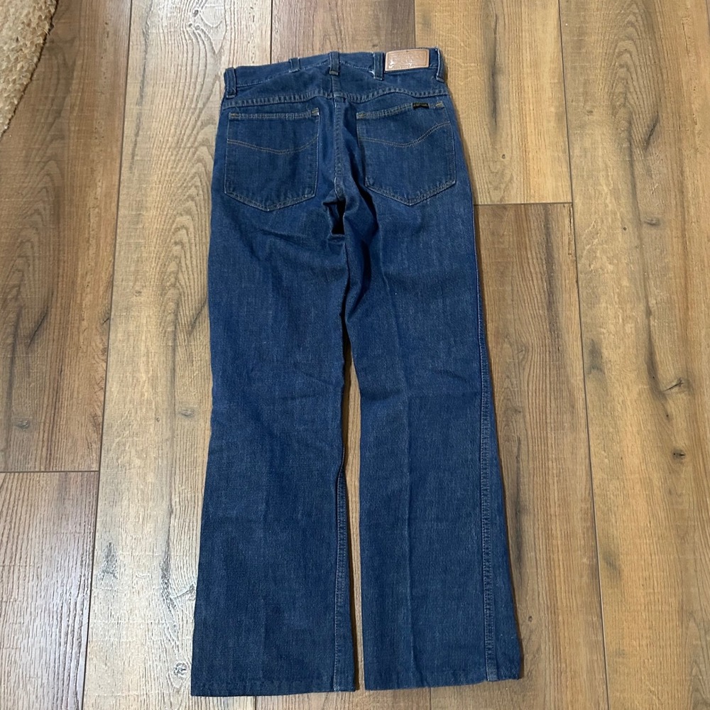 Vintage ROEBUCKS Genuine Denim Boot Cut Jeans Women Retro Flare Dark Wash - Picture 2 of 5